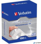 Verbatim CD/DVD boríték, papír, ablakos, bebújtatós fül, VERBATIM, fehér (49976) - alter
