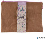 APLI Rendszerező tasak, cipzáras, bőrhatású textúra, műanyag, A4, APLI 'Kraft', vegyes színű cipzár (19158)