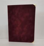  Oklevéltartó, A4, exkluzív, plüss, 4 fém sarokkal, bordó (ISKE185) - webpapir