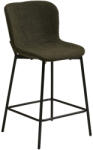 House Nordic Maceda bárszék, buklé, zöld, fekete lábak (1050002) - geminiduo