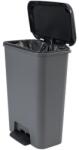 Keter Pedálos szemetes, téglalap alakú, 50 l, CURVER "Compatta", sötétszürke (UCPEC50SZ)