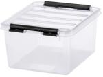 SMARTSTORE Műanyag tárolódoboz, 2 liter, fekete fogantyúkkal, SMARTSTORE "Classic 2", átlátszó (CSDSMART26) - webpapir