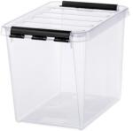 SMARTSTORE Műanyag tárolódoboz, 14 liter, fekete fogantyúkkal, SMARTSTORE "Classic 11", átlátszó (CSDSMART31)