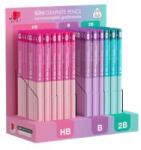 ICO Grafitceruza display, HB, B, 2B, háromszögletű ICO "Süni", világos pasztell színek (TICSDVP)