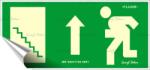  Információs matrica, 25x11, 5 cm, fluoreszkáló, utánvilágítós, "Menekülési irány fel, lépcső balra (LUIN065) - webpapir