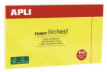 APLI Öntapadó jegyzettömb, 125x75 mm, 100 lap, 'Funny', sárga (LNP15002) (LNP15002)