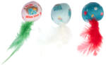  TIAKI TIAKI karácsonyi tollaslabdák macskajátékszett, 3 darabos készlet
