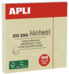 APLI Öntapadó jegyzettömb, 'Z', 75x75 mm, 100 lap, 'Classic', sárga (LCA12078) (LCA12078)