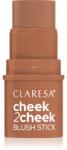 Claresa Cheek 2 Cheek бронзър-крем в стик цвят 01 Neutral Sand 6 гр