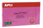 APLI Öntapadó jegyzettömb, 125x75 mm, 100 lap, 'Funny', pink (LNP15003) (LNP15003)