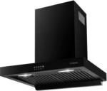 Turbionaire THC60WPB, Dekoratív beépített páraelszívó, Abszorpciós teljesítmény 800 mc/h, Terelőszűrők, Elektronikus vezérlés, LED világítás, A++ energiaosztály, 60 cm, Fekete (THC60WPB)