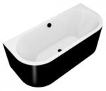 SAPHO POLYSAN VIVA D MONOLITH asszimetrikus kád, 180x75x60cm, fehér/fekete (89139MB)