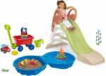 Smoby Set tobogan cu joc de apă și nisipar cu două părți Scoică KS Slide Life Smoby lungimea suprafeței de aluncare 150 cm și cărucior de tras cu barcă cu pânză (SM820510-15)