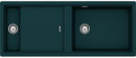 SCHOCK Schock Prepstation D-150 konyhai mosogatótálca Cristadur Green Line Ivy 1140 x 460 mm lefolyó távműködtetővel, gránit kompozit, megfordítható, hagyományos beépítés/munkalap alá építés, intenzív sötétz