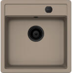 SCHOCK Schock Mono N-100S konyhai mosogatótálca 490 x 510 mm Cristadur Twilight, taupe szürke és szűrőkosár, távműködtető gomb, túlfolyó takaró Puro (SETMN100STWPVPUR)