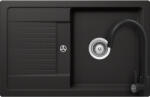 SCHOCK Schock Lima D-100S konyhai mosogatótálca 780 x 500 mm Cristalite Nero, fekete és Schock Prima konyhai csaptelep fekete (LID10SNEPRNEG)