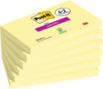 3M POST-IT Öntapadó jegyzettömb, 76x127 mm, 4+2x90 lap, 'Super Sticky', kanári sárga (LP655SSCY42) (LP655SSCY42)