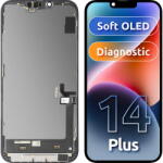 MP Piese si componente Display cu Touchscreen MP compatibil cu Apple iPhone 14 Plus, cu Rama, Versiune Soft OLED FHD Diagnostic, Negru (dis/mp/ai14pld/cu/ve/ne) - vexio