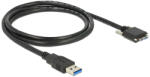 Delock Cablu USB 3.0 Tip A mufă USB 3.0 Tip Micro-B mufă cu șuruburi 1 m