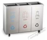 Dayco Metal 3 részes 160l rozsdamentes acél szelektív szemetes