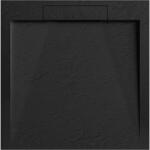AREZZO design STONE pala hatású öntött márvány zuhanytálca, 90x90 cm-es, fekete (2 doboz) AR-DYT099LB (AR-DYT099LB)