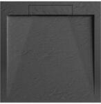 AREZZO design STONE pala hatású öntött márvány zuhanytálca, 90x90 cm-es, antracit (2 doboz) AR-DYT099LA (AR-DYT099LA)