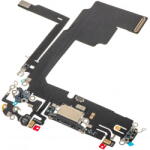 Aftermarket Piese si componente Banda cu Conector Incarcare - Microfon Apple iPhone 15 Pro, Negru (ban/co/mi/ai15pro/ne)