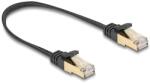 Delock RJ45 lapos hálózati kábel fonott borítással Cat. 6A U/FTP apa - apa 0, 25 m fekete (80323)