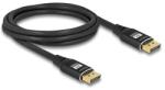 Delock DisplayPort kábel 8K 60 Hz 2 m fekete fém (80621)