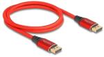 Delock DisplayPort kábel 16K 60 Hz 1 m piros fém (80631)