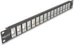 Delock 19 16 portos fekete Keystone Patch Panel 1U (66758)
