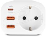 Delock tápcsatlakozó gyerekzárral és USB PD töltővel 20 W (11498)