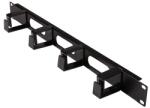 LogiLink 19" kábelkezelő panel 1 U 4 kábelgyűrűvel és 3 kábelnyílással (OR107B)