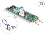 Delock Átalakító, M. 2 aljzat B+M nyílással, csatlakozódugó - 2 x USB 5 Gbps A-típusú hüvely 50 cm hosszú kábellel (61065)