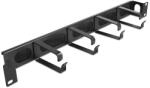 Delock 19 ecset csík elrendezésű kábelrendező 4 hurokkal és oldalsó kábelbemenettel 1U fekete (67033)