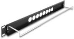 Delock 19 D-típusú patch panel húzásmentesítéssel és 8 porttal középen 1U fekete (67060)