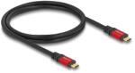 Delock USB 2.0 kábel USB Type-C apa - apa PD 3.0 100 W E-Marker 1 m piros fém (80040)