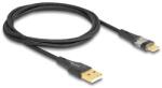 Delock USB 2.0 kábel A-típusú apa - USB Type-C apa gyors töltővel 60 W áttetsző 1 m (80760) - dellaprint