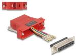 Delock D-Sub 25-tűs anya RJ45 anya összekötő adapter piros (67118)