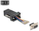 Delock D-Sub 9-tűs anya RJ12 anya összekötő adapter fekete (67077)