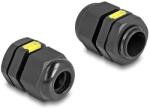 Delock M16 kábel tömlőszelence ventillációval, IP68 por és vízhatlan fekete 2 db. (60615)