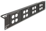 Delock D-típusú 19 Patch Panel 4 D-típusú lemezzel 86 x 86 mm méretű és 4 port 2U fekete (88195)