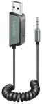 LogiLink Bluetooth 5.3 audio vevő járművekhez, 1x USB-A, 1x 3, 5 mm Aux, fekete (BT0065)