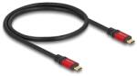 Delock USB 20 Gbps kábel USB Type-C apa - apa PD 3.0 100 W E-Marker 0, 5 m piros fém (80651)
