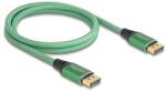 Delock DisplayPort kábel 16K 60 Hz 1 m zöld fém (80629) - dellaprint