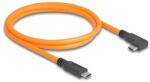 Delock USB 5 Gbps kábel USB Type-C apa - USB Type-C apa 90 -ban hajlított kötött felvételre 1 m narancs színű (87961)