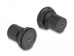 Delock USB 2.0 Micro-B-típusú USB 2.0 Micro-B-típusú beépített csatlakozóval fekete (66743)