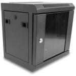 Delock 10 hálózati szekrény üvegajtóval 6U fekete (43417)