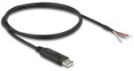 Delock Adapter kábel A-típusú USB 2.0 - soros RS-485 3 nyílt vezetékvéggel 1 m (63508)