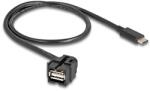 Delock Keystone modul, USB 2.0 A-anya > USB Type-C apa 250 , kábellel 0, 5 m (88056)